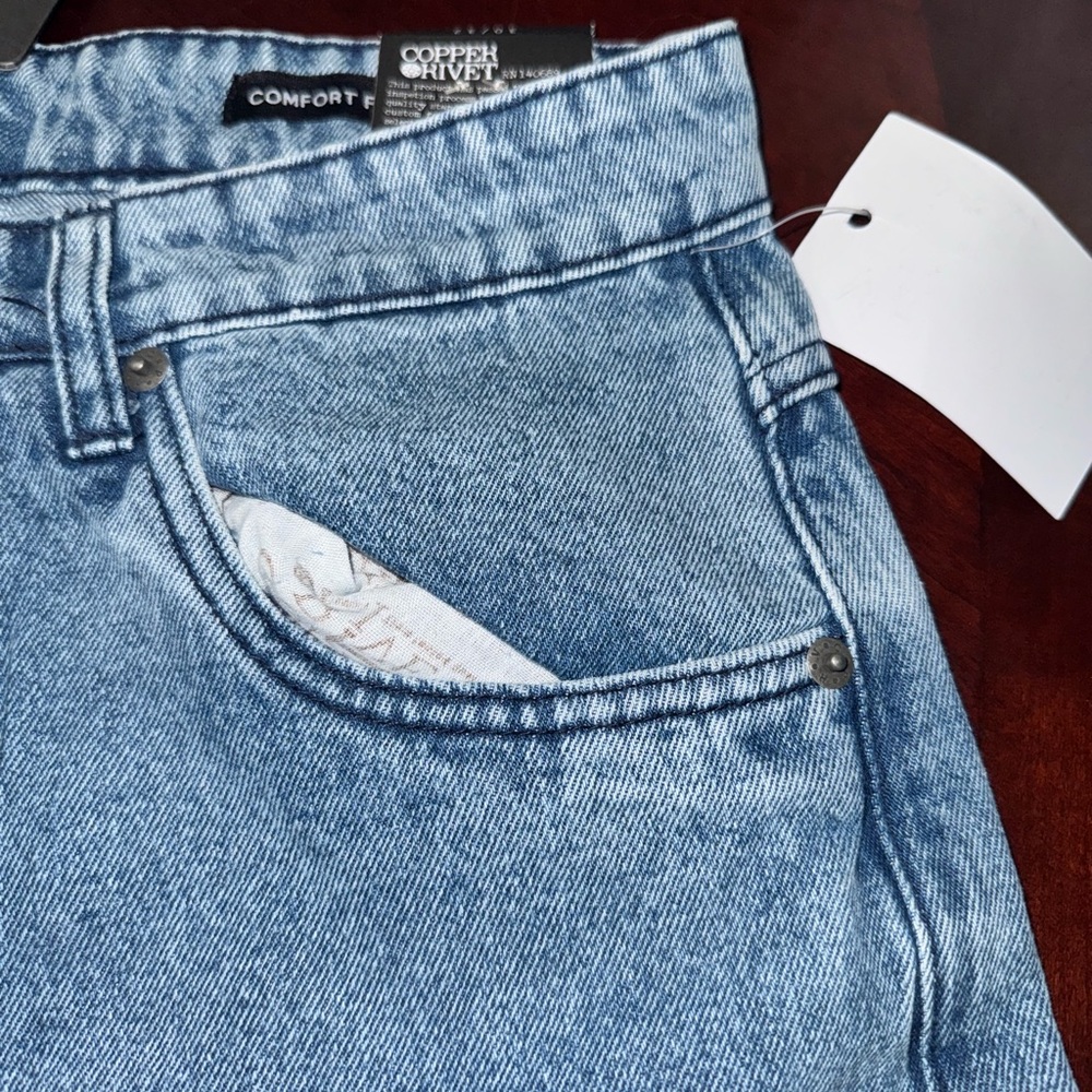 Men's Relaxed Fit Denim Cargo Jeans - Picture 3 of 9